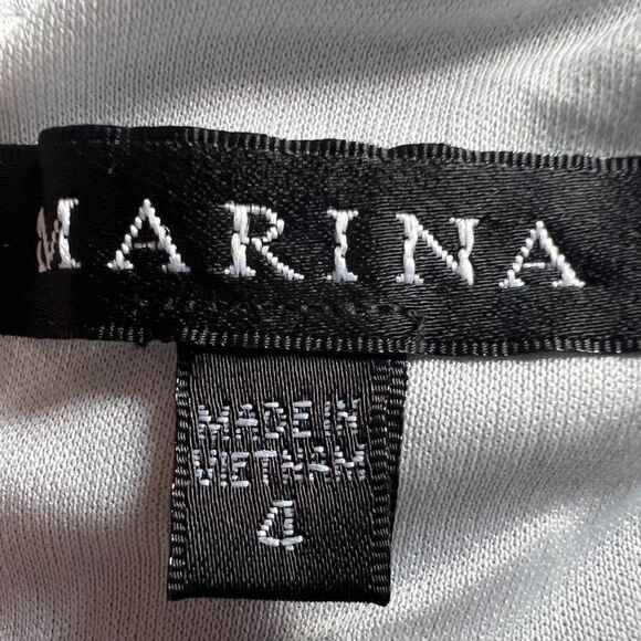 Marina Cold Shoulder Sequin Prom Dress Formal Gown Size 4 - Picture 8 of 16